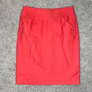 J Crew Classic The Pencil Skirt Bright Red Size 0